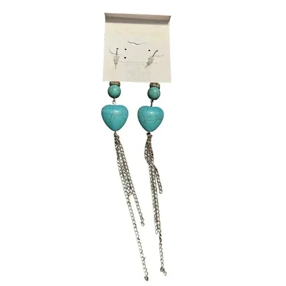 FASHION EARRINGS LEAD AND NICKEL FREE BLUE OR WITH HEART - Picture 2 of 2